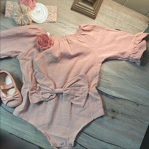 Homemade boho toddler dress with headband